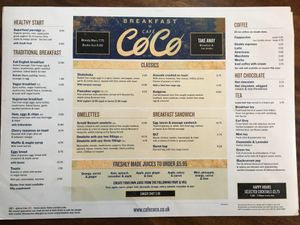 Menu Oct 2023  at Café Coco in Oxford