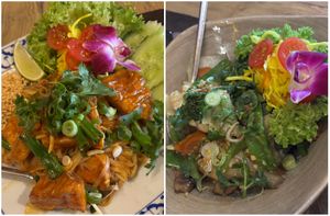Pad Thai and Broccoli & Vegetables with Tofu  at Narai Thai  in Bruges