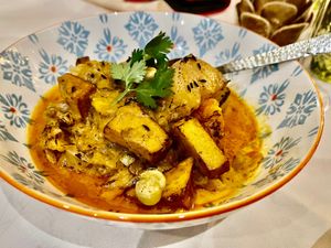 Groenten butter curry met rijst at Eethuis Lamoen in Landegem