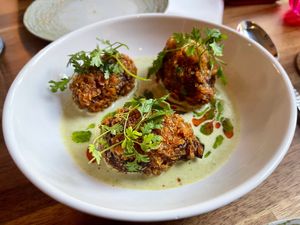 Rode kool kroketjes - groene curry at Eethuis Lamoen in Landegem