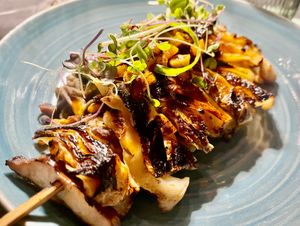 Gegrilde spitskook-shiitake at Eethuis Lamoen in Landegem