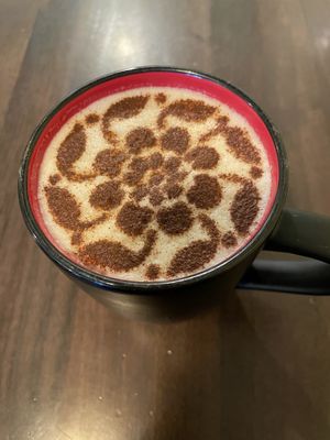 Chai latte with almond milkk  at Paris Creperie in Brookline