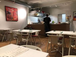 The interior seating area at BEKIND. in Zagreb