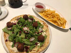 The winter special with an extra of fries. Fries were probably frozen from a supermarket. at BEKIND. in Zagreb