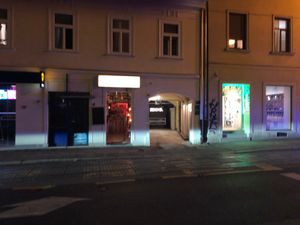 Be Kind from outside on the Iljca road at night. at BEKIND. in Zagreb