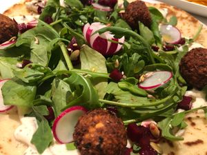 The winter special falafel on flat bread. at BEKIND. in Zagreb