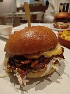 Pulled mushrooms burger (plus vegan cheese)  at BEKIND. in Zagreb