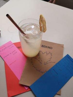 Menus and lemonade at BEKIND. in Zagreb