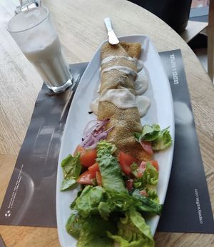 All vegan options are clearly labeled on the menu.   at Crepes & Waffles - Torre 140 in Bogota