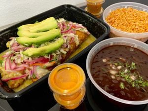 empanadas w/rice + beans (takeout) at Taco City in Seattle
