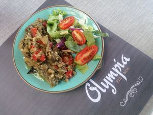 Smoked eggplant salad at Olympia 2 Taverna in Kos