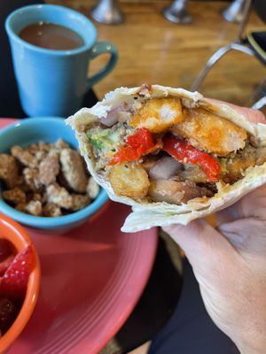Inside the burrito   at Gailey's Breakfast Cafe in Springfield