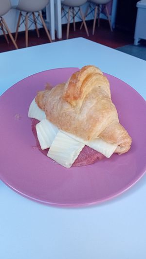 Croissant with vegan cheese and presunto - epic! at Ciganando Croissanterie in Sao Paulo