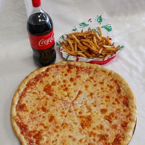 F.E.R.P it! Fino Economic Relief Pack
includes 1 18" cheese pizza, 1 family size fresh cut fries, 1 2-liter soda for just $20 +tax!
Available ONLY on Tuesdays and for take out on at Fino Restaurant and Catering in Dallas