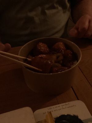 Tofu rice bowl - honey chilli at Yosi Street Food in Belfast