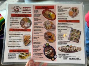 Front of the menu  at De Leon's Tex Mex Grill in Coeur D Alene