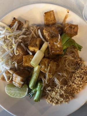 Vegan pad thai with fried tofu   at Anna's Thai Kitchen in Chicago