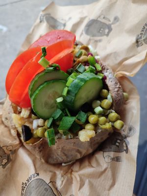 Vegan kumpir at Krakowski Kumpir in Krakow