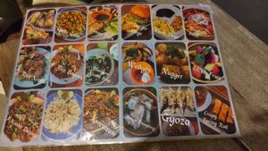 Menu with pictures at Waroeng Bagoes in Ubud