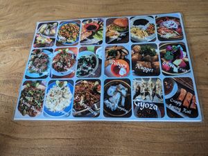 Menu in the form of photos at Waroeng Bagoes in Ubud