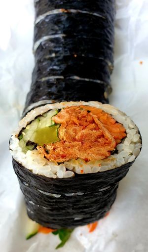 spicy tofu at Dajeonghan Maeum Gimpab in Seoul