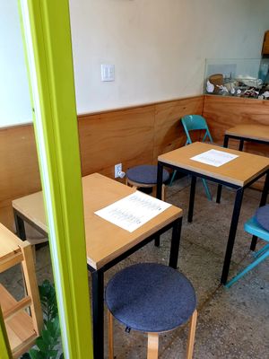 inside seating - 8 people max at Dajeonghan Maeum Gimpab in Seoul