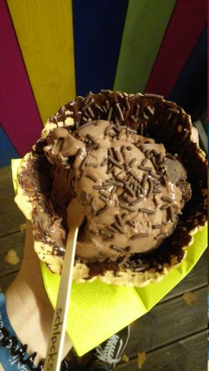 Vegan chocolate ice cream at Schlecks in Osnabruck