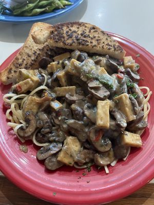 Nightly special: tofu stroganoff with mushrooms and leeks   at One World Cafe in Baltimore
