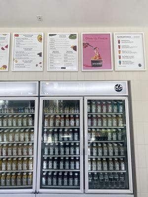 Plethora of Items - Menus on Wall  at Pressed Juicery in San Mateo