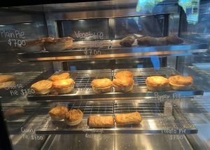 Cabinet of savoury delights  at Made with Love Bakery in Southport