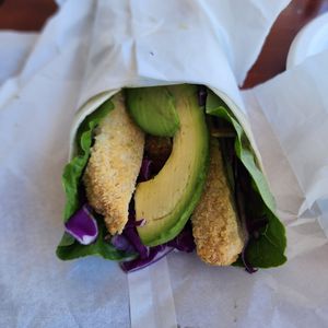 Schnitzel wrap at Made with Love Bakery in Southport