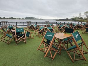 Outdoor seating for brighter days. at Rïa Lounge Bar in Ovar