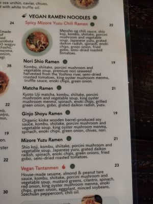Vegan ramens at Mensho in Oakland