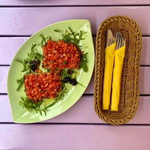 Bruschetta with tomatoes and olive oil at Artha in Porec