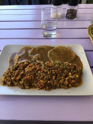 Seitan with lentils  at Artha in Porec