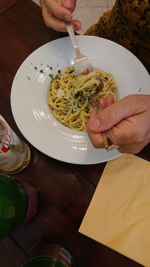 Chili spaghetti at Artha in Porec