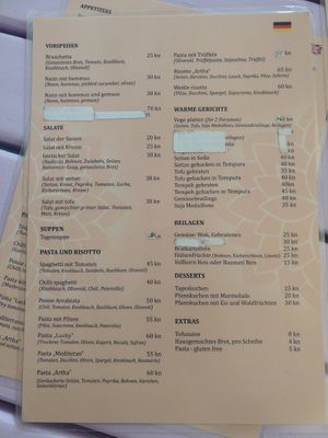 Deutsche Karte at Artha in Porec