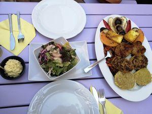 Delicious vegan plata for 2 at Artha in Porec