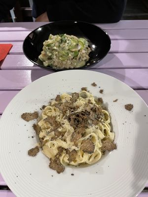 Truffles pasta and white risotto  at Artha in Porec