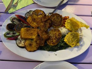 Vegan plate for two persons at Artha in Porec