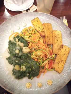 Grilled tofu with swiss chard at Artha in Porec