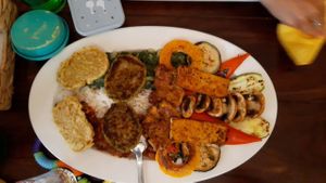 Vegan food plate for 2 at Artha in Porec