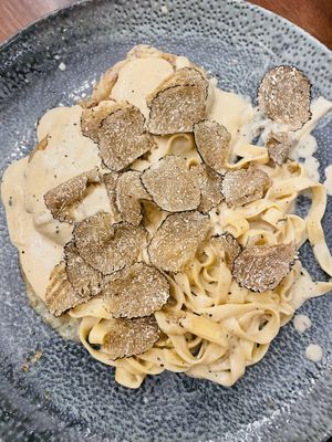 Pasta with truffles and Fu   at Artha in Porec