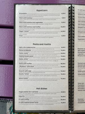 Menu 1  at Artha in Porec