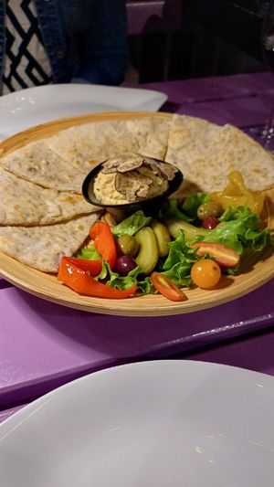 Truffle hummus. at Artha in Porec