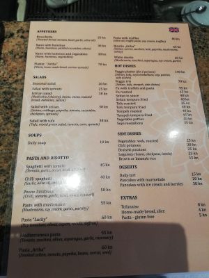 Menu (April 19) at Artha in Porec