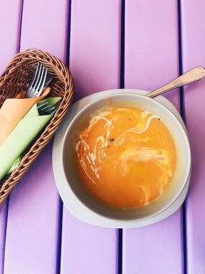 daily soup (pumpkin) at Artha in Porec