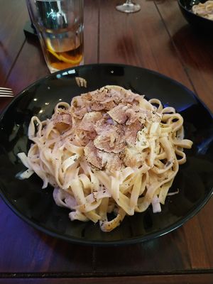 Pasta with truffles (vegan) at Artha in Porec