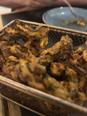 Crispy okra  at Hungamaa in Manchester