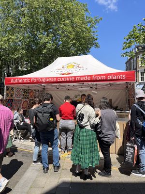 Market stall at Chiswick vegan market   at Plantuguese in Bristol
